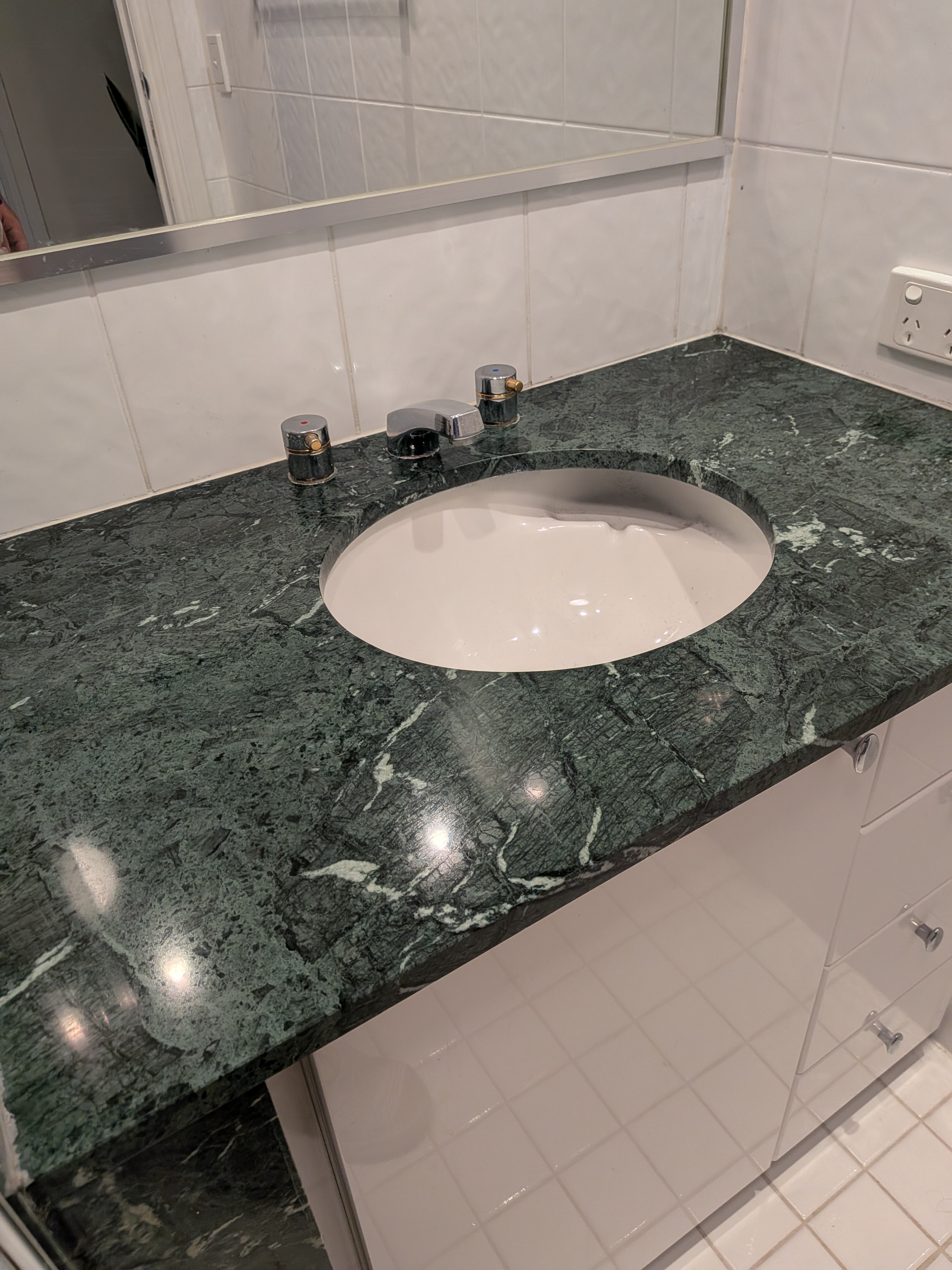 Green marble vanity polished Melbourne